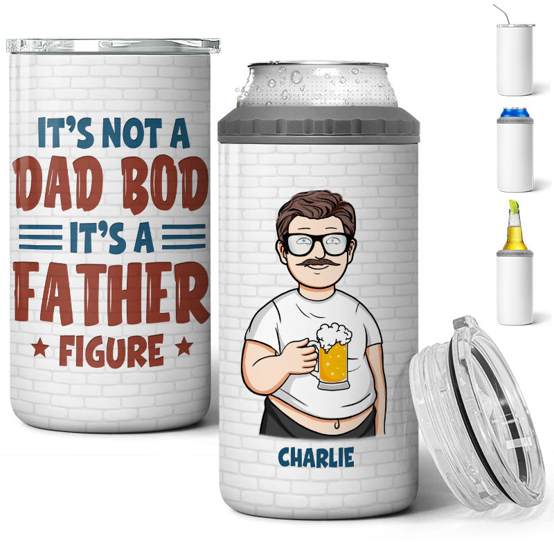 Cartoon Man It‘s Not A Dad Bod It’s A Father Figure Personalized 4 In 1 Can Cooler
