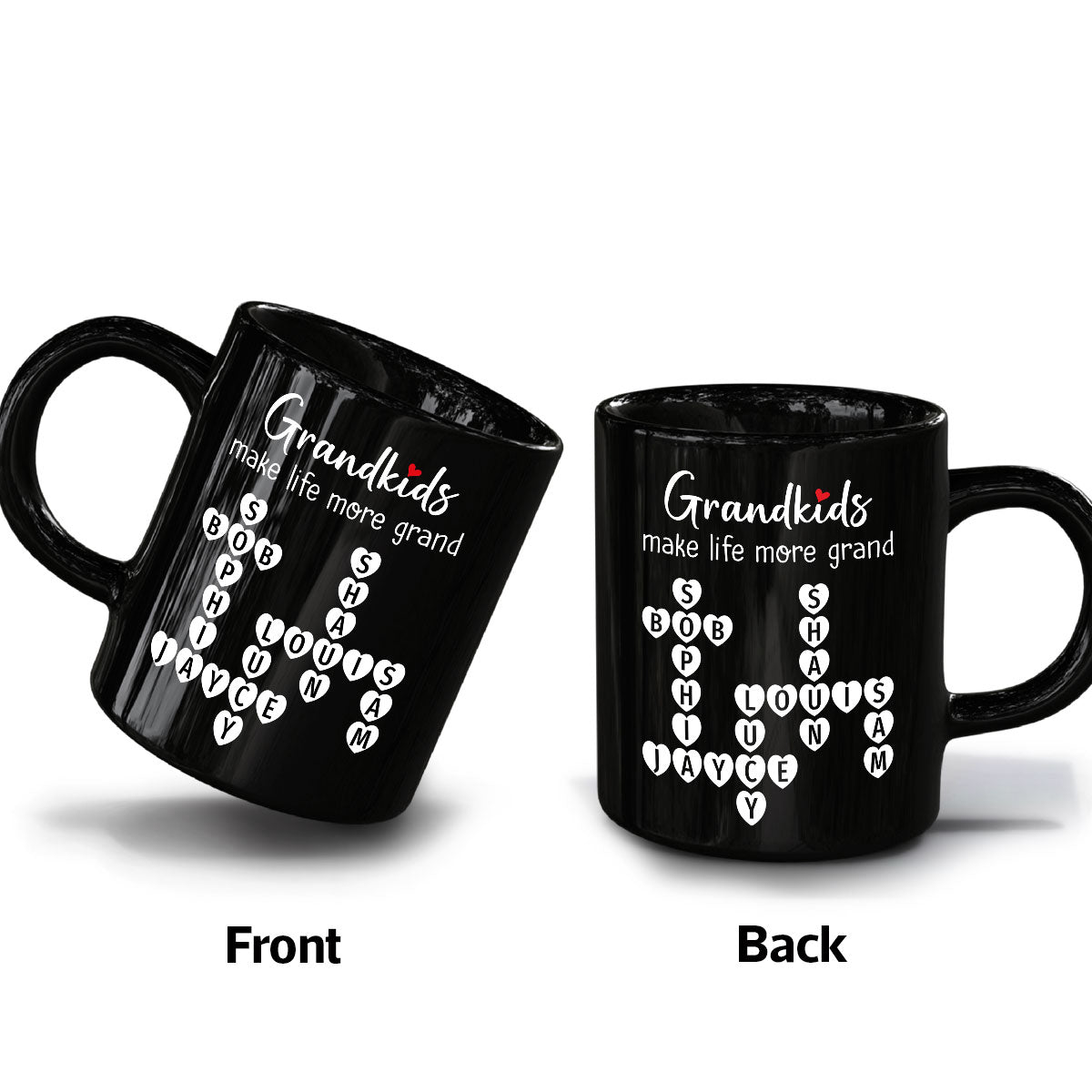 Grandkids Make Life Grand Crossword Puzzle Art Gift For Grandma Personalized Mug