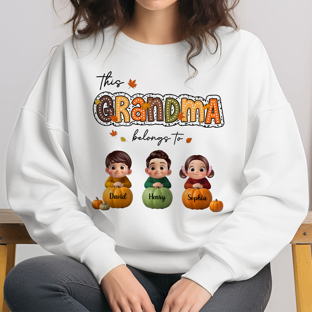 Fall Season Cozy Vibe Grandma Personalized Sweatshirt