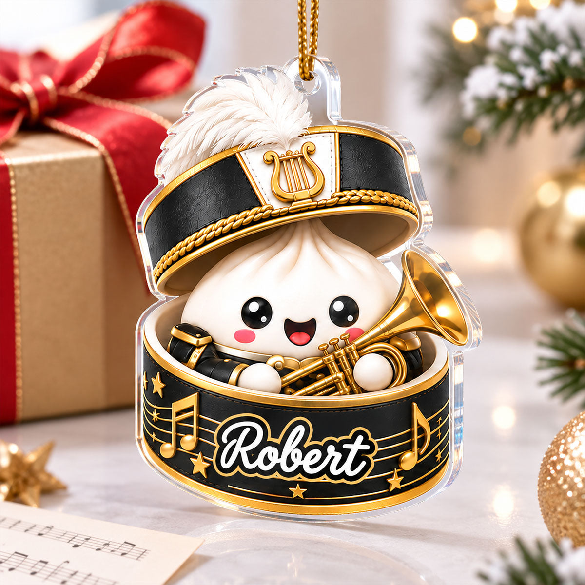 Custom Marching Band Dumpling Squishy Style - Personalized Acrylic Ornament - Christmas Gift for Son, Daughter, Grandkids