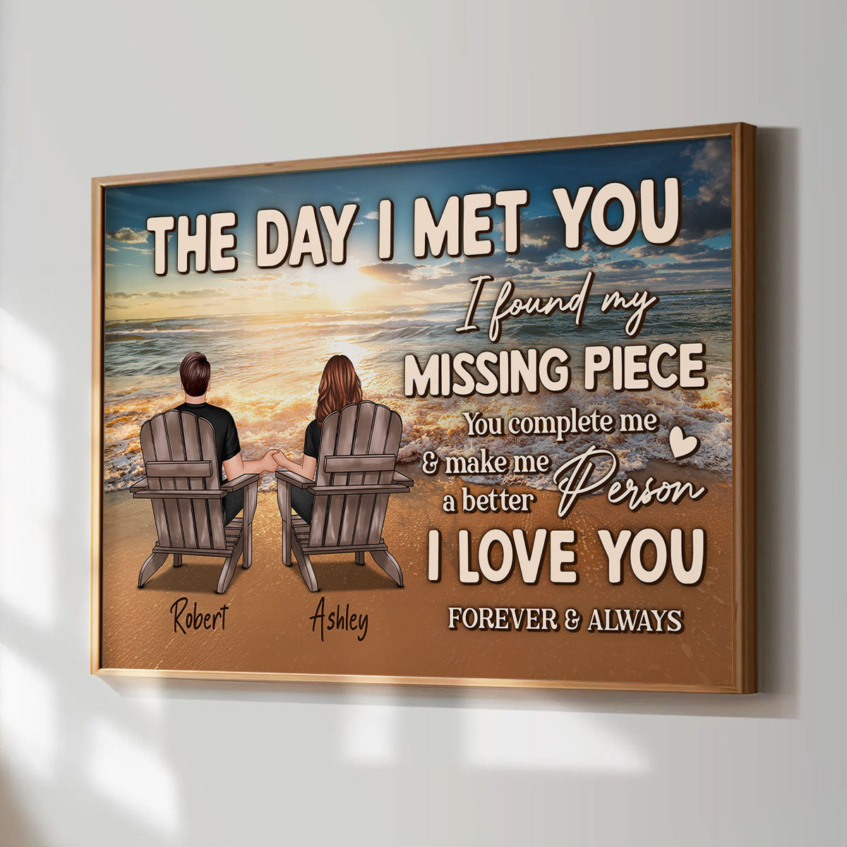 Couple Beach Landscape The Day I Met You Personalized Poster, Gift For Him, For Her