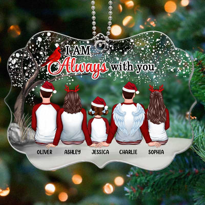 Pajamas Family Sitting Blossom Tree Personalized Acrylic Ornament