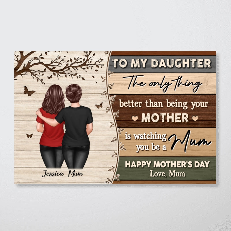Vintage To My Daughter From Mum Happy Mother's Day - Personalised Poster - Mother's Day Gift For Daughter