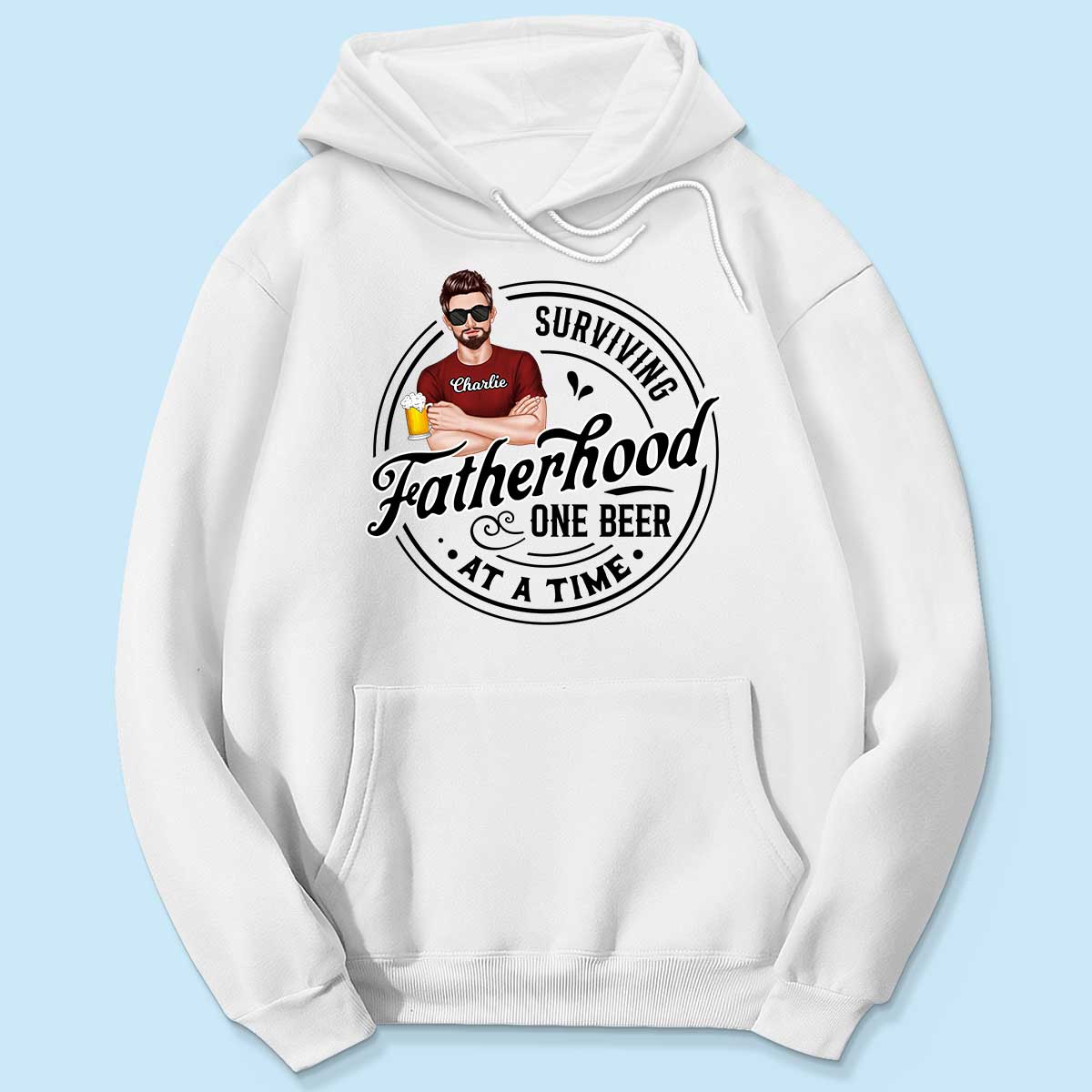Surviving Father's Hood One Beer At A Time, Gift For Dad, Gift For Him, Personalized Shirt