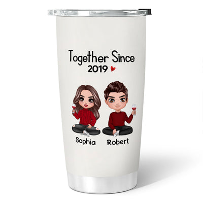 Doll Couple Sitting Gift For Him Gift For Her Personalized Tumbler