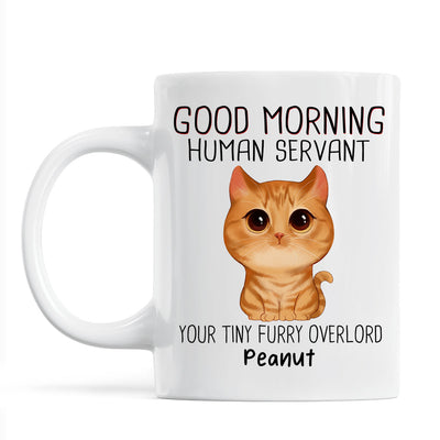 Watercolor Cute Cats Good Morning Cat Human Servant Personalized Mug