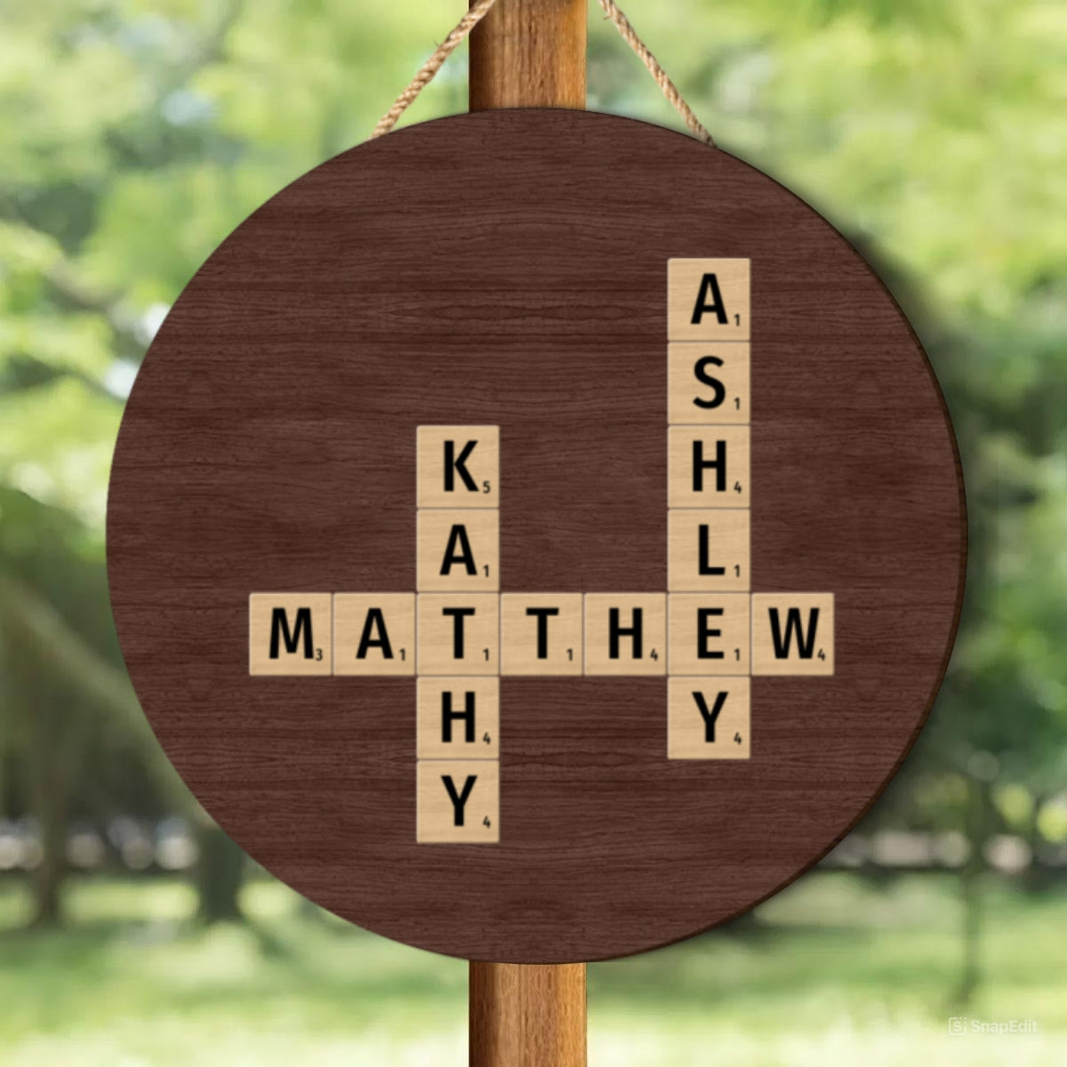 Family Crossword Art - Created In A Moment, Treasured Forever Personalized 2-Layer Wood Sign