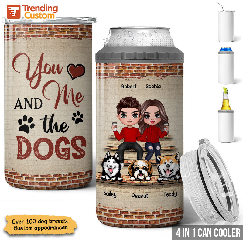 Couple And Dogs We Got This Tumbler Personalized 4 in 1 Can Cooler