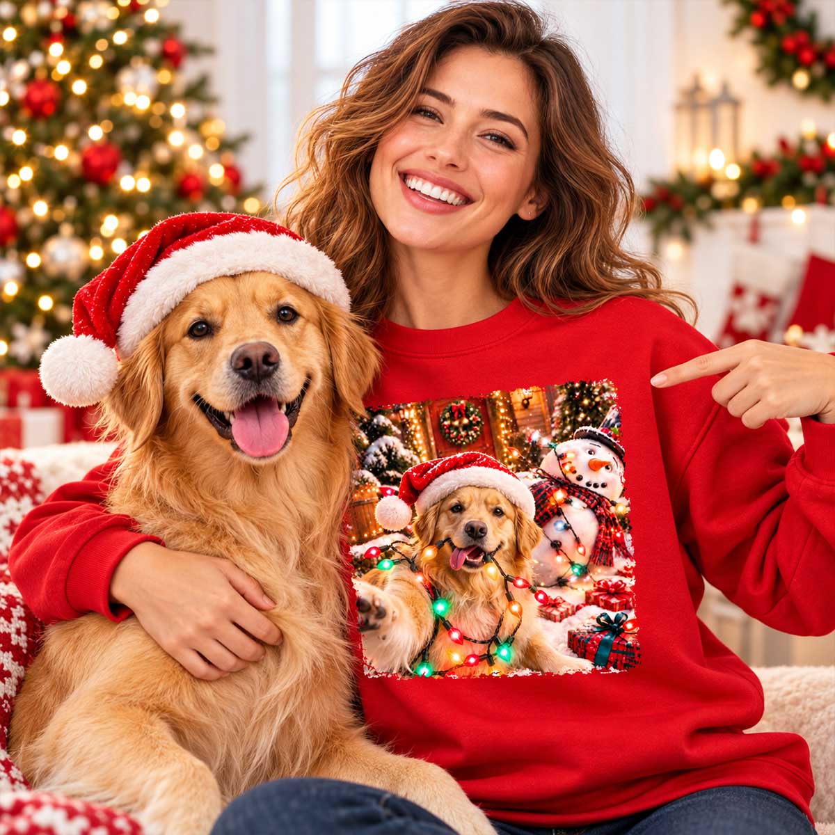 Dog Cat Ruin Christmas Things Upload Pet Photo - Personalized Shirt - Funny Gift For Dog Lovers, Cat Lovers