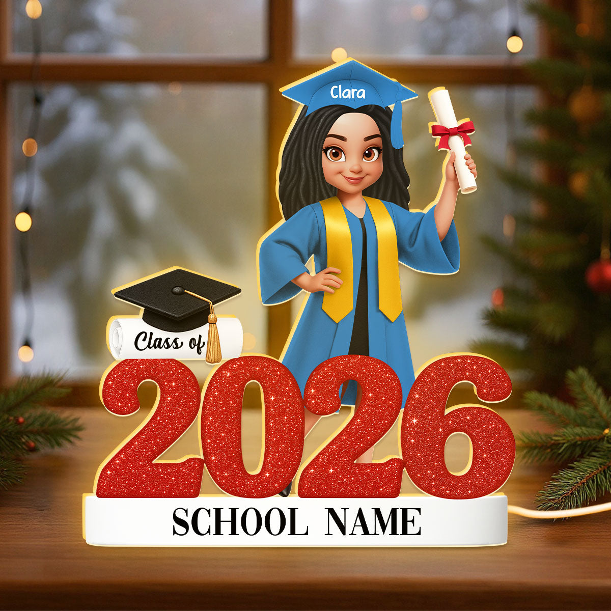 Class Of 2025 2026 3D Effect Senior - Personalized Light Box - Christmas Gift For Senior
