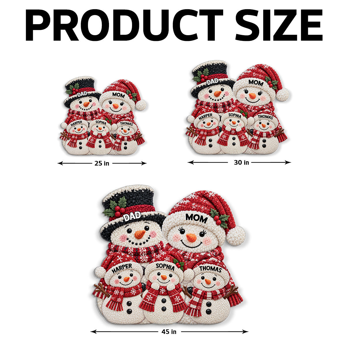 Christmas Cute Snowman 2D Flat Printed - Personalized Doormat - Christmas Decor For Family, Grandparents