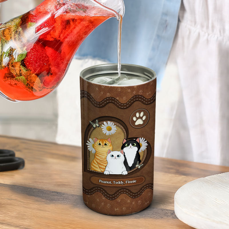 Fluffy Cat Lea Gift For Cat Lover Personalized 4 In 1 Can Cooler