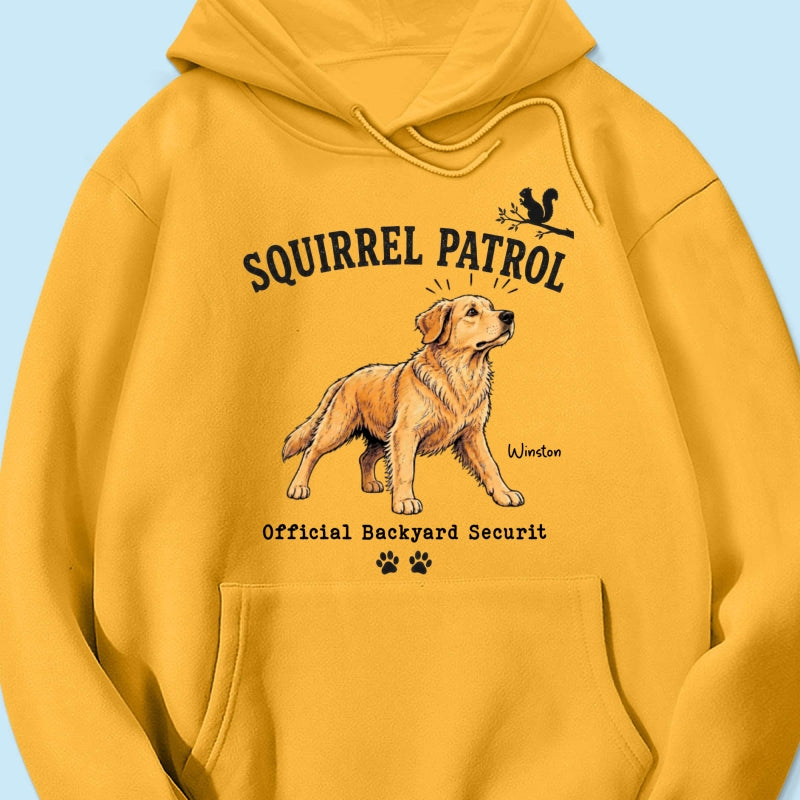 Squirrel Patrol Official Backyard Security Custom Dog Photo - Personalized Shirt - Funny Gift For Dog Lover
