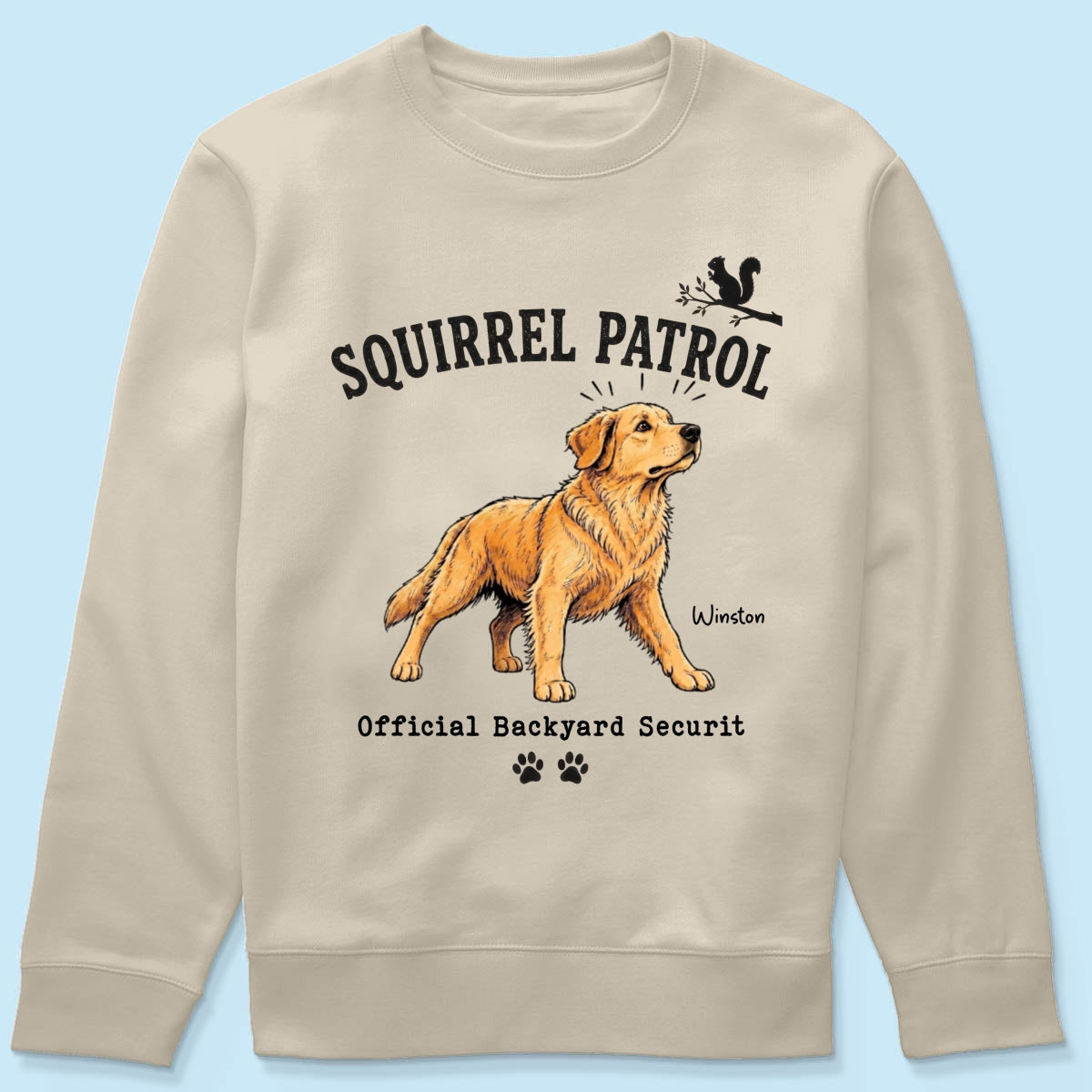 Squirrel Patrol Official Backyard Security Custom Dog Photo - Personalized Shirt - Funny Gift For Dog Lover
