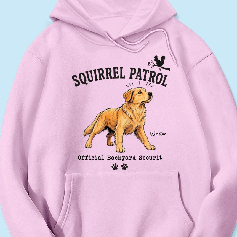 Squirrel Patrol Official Backyard Security Custom Dog Photo - Personalized Shirt - Funny Gift For Dog Lover