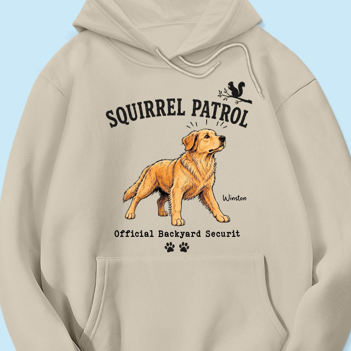 Squirrel Patrol Official Backyard Security Custom Dog Photo - Personalized Shirt - Funny Gift For Dog Lover