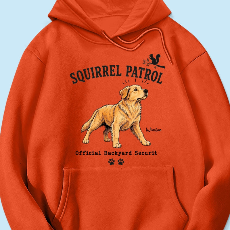 Squirrel Patrol Official Backyard Security Custom Dog Photo - Personalized Shirt - Funny Gift For Dog Lover