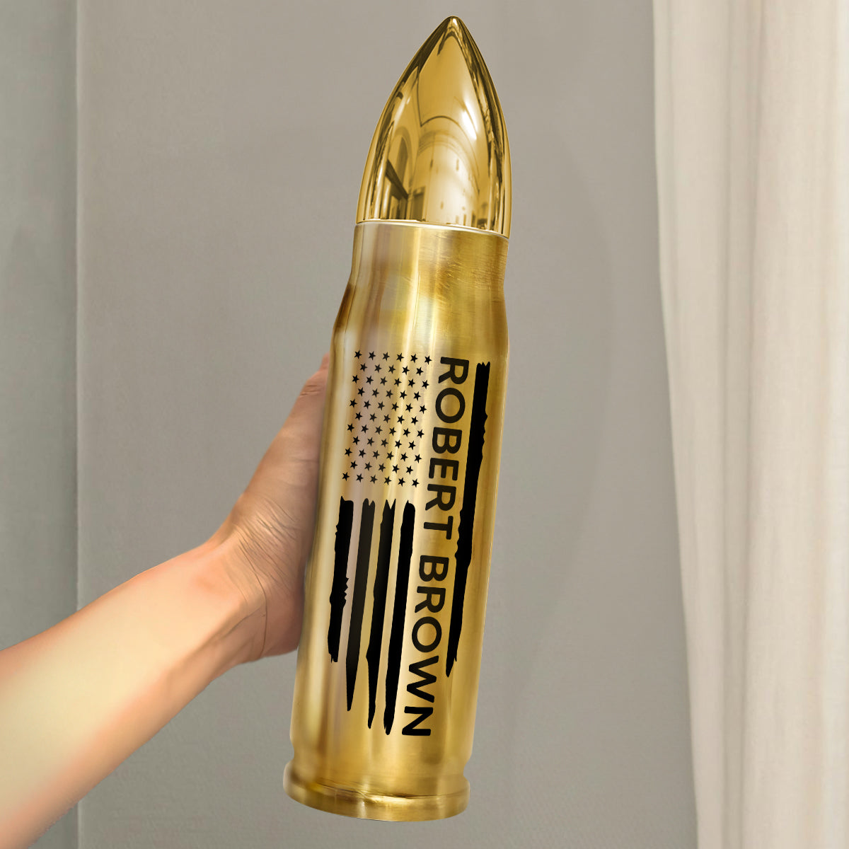 Unique Gift For Husband Dad Grandpa Flag Name Personalized Bullet Tumbler