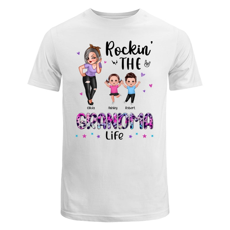 Colorful Leopard Rockin‘ Grandma Life Personalized Shirt