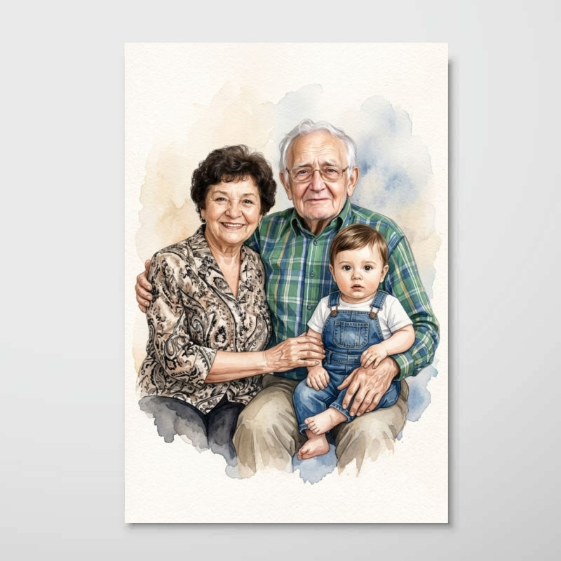 Add Deceased Loved One to Photo, Merge Multiple Pictures - Personalized Poster - Custom Family Memorial Portrait, Sympathy Gift