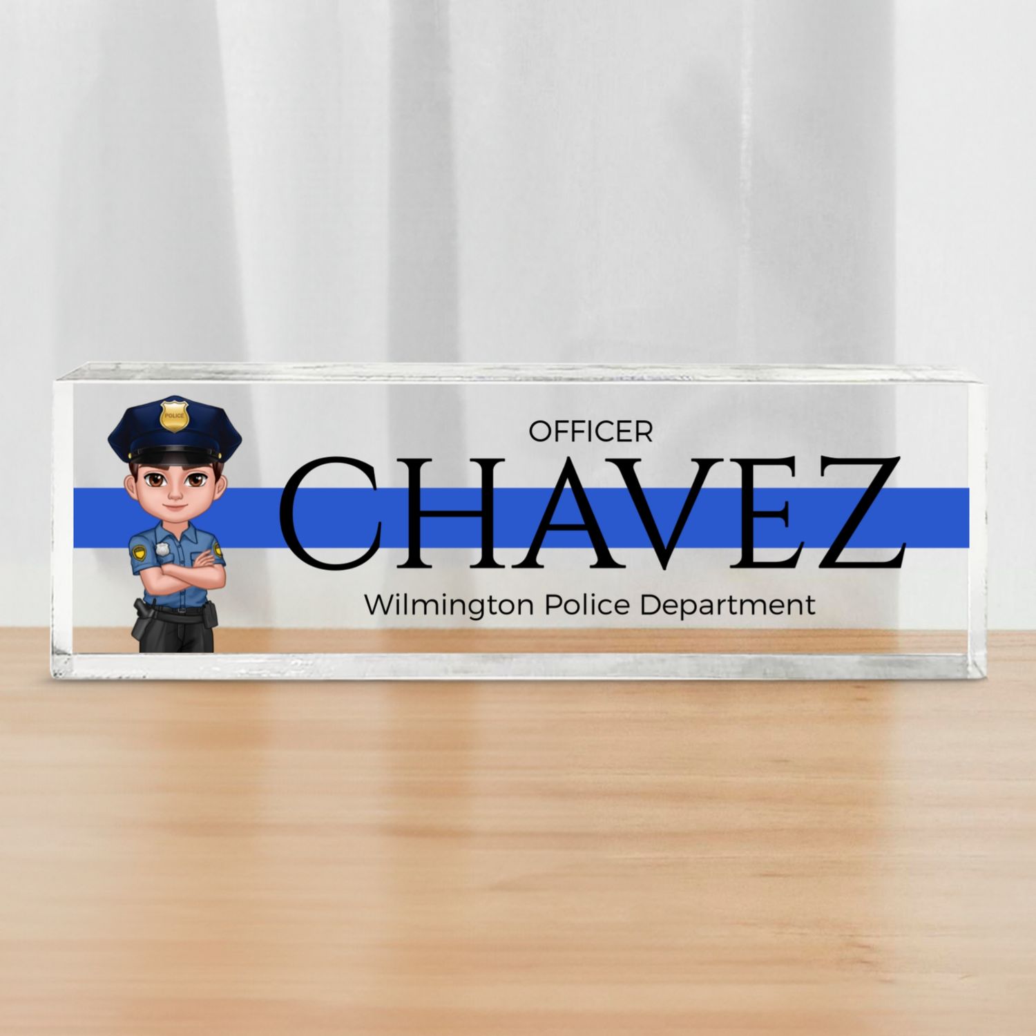 Law Enforcement Personalized Acrylic Desk Name Plate, Appreciation Gift For Police Officers, Sheriff, Deputy Sheriff