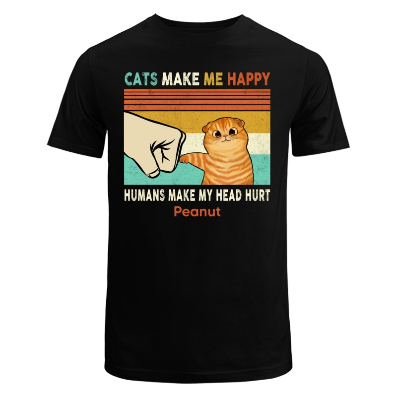 Cats Make Me Happy Fluffy Cat Personalized Shirt