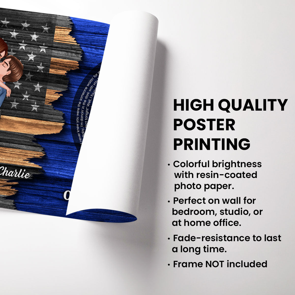 Hero Couple Nation Flag Vinyl Lyrics Favorite Song, Gift by Occupation For Her, For Him Personalized Poster, Anniversary Gift for Couple