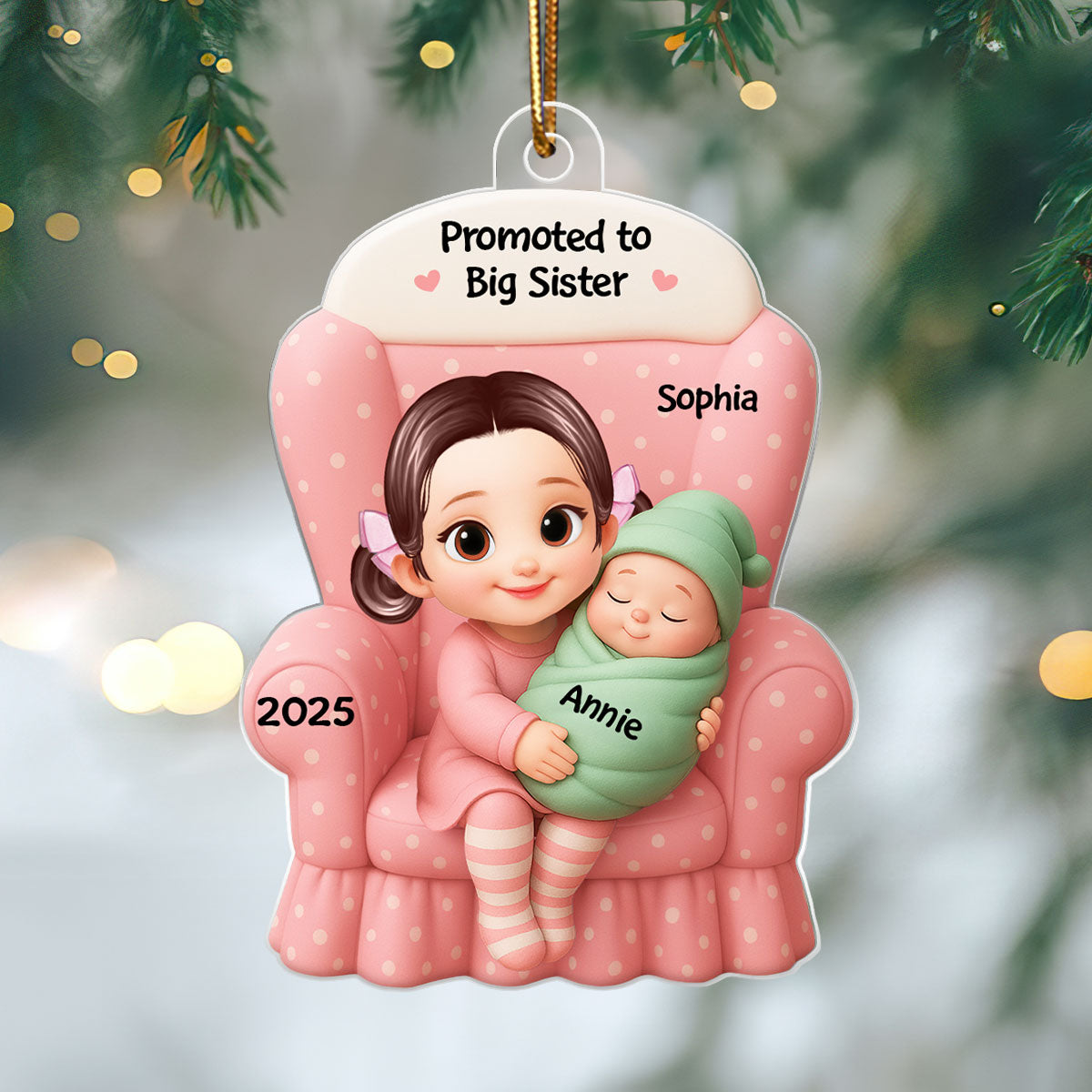 Personalized Big Sister Baby Custom Personalized Christmas Ornament Baby Announcement Gift