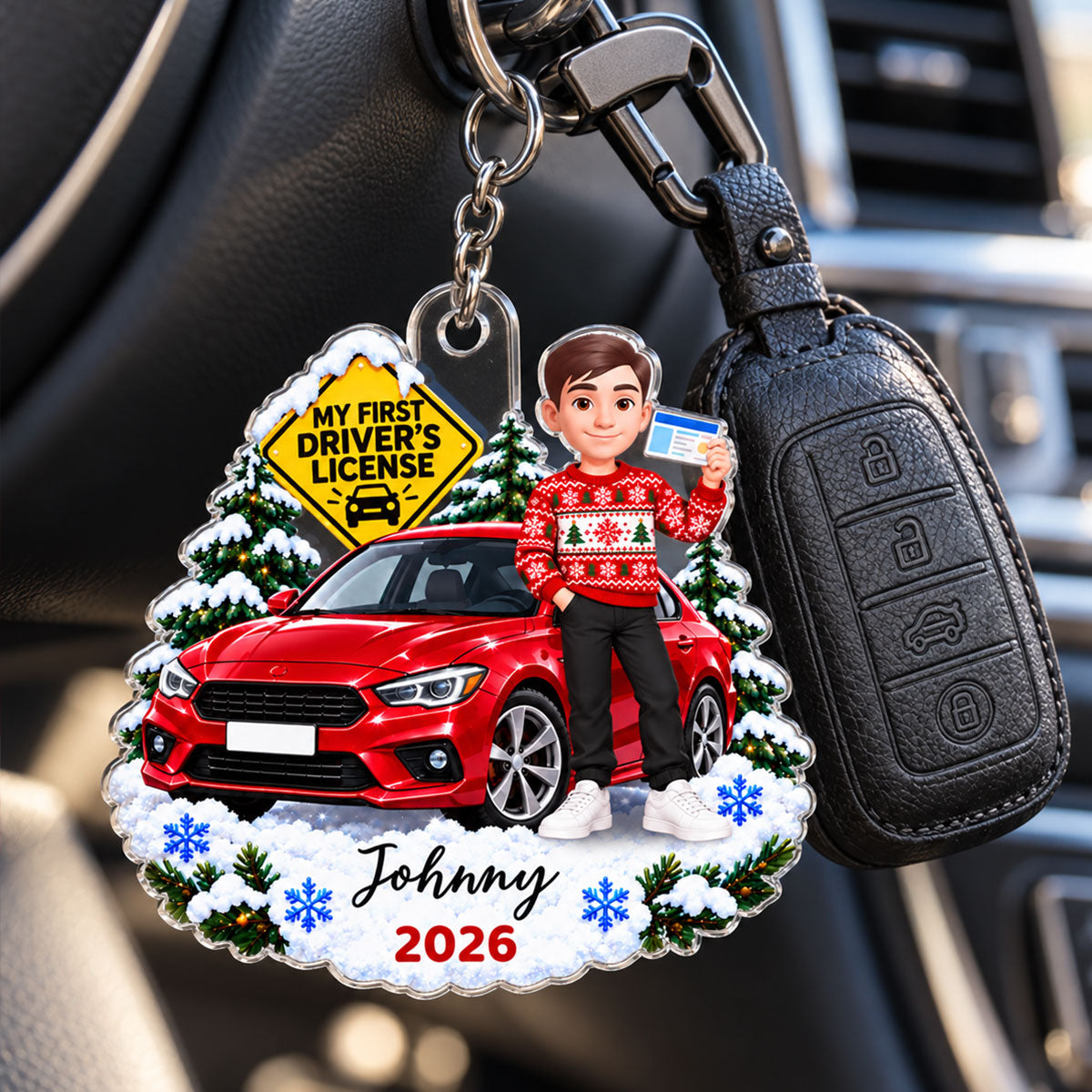 My First Driver's License Custom Car Color - Personalized Acrylic Ornament - Christmas Gift For New Drivers, Teen Boys, Teen Girls, Son, Daughter, Grandkids
