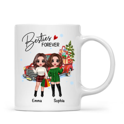 Christmas Best Friends Sisters Gifts Car Personalized Mug