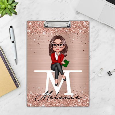 Teacher Sitting Personalized Clipboard, Appreciation Gift, Back To School Gift