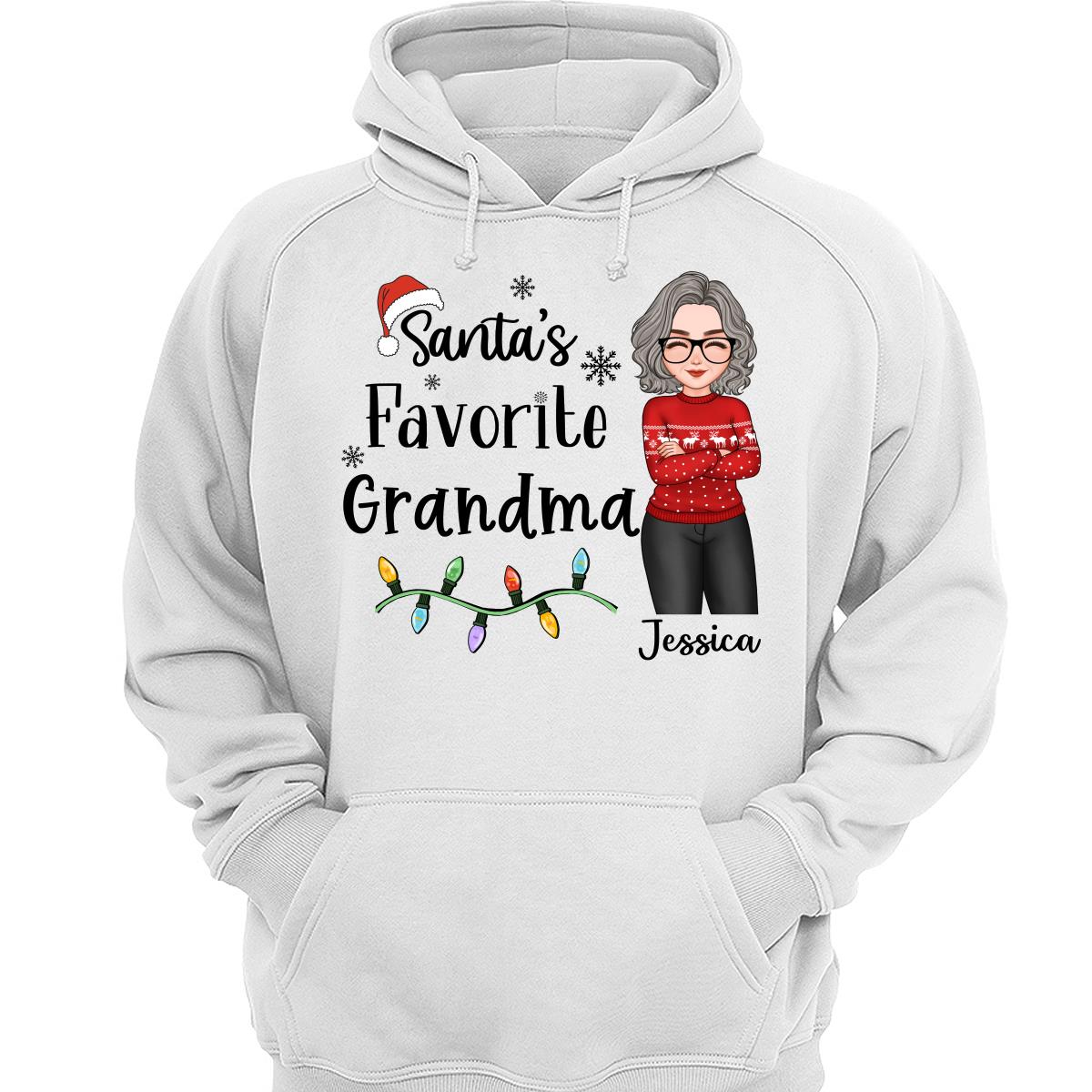 Santa's Favorite Grandma Christmas Cool Woman Personalized Shirt