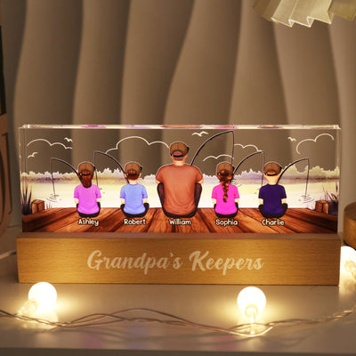 We Hooked The Best Dad Father‘s Day Gift For Fishing Dad Personalized Block LED Night Light