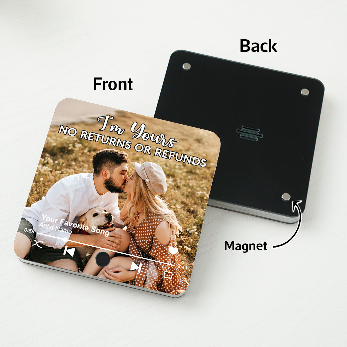Couple Together Upload Photo Personalized Music Fridge Magnet, Heartfelt  Gift For Him, For Her, Husband, Wife