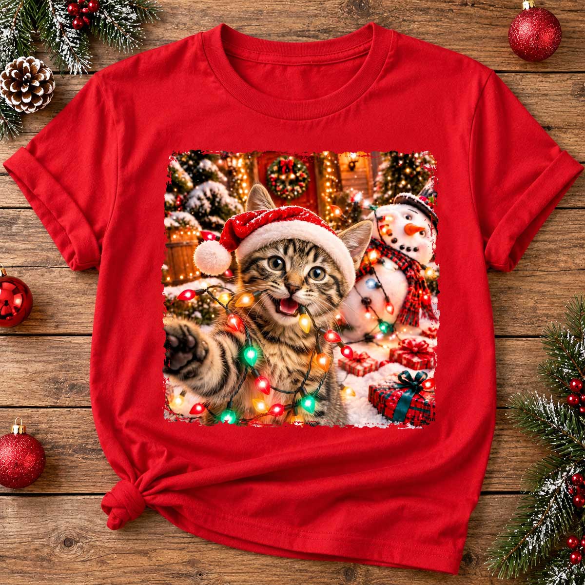Dog Cat Ruin Christmas Things Upload Pet Photo - Personalized Shirt - Funny Gift For Dog Lovers, Cat Lovers