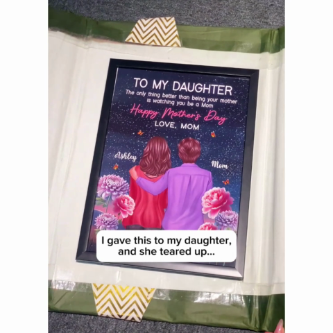 To My Daughter From Mom Happy Mother's Day Birth Flower Beautiful Hill At Night Personalized Poster