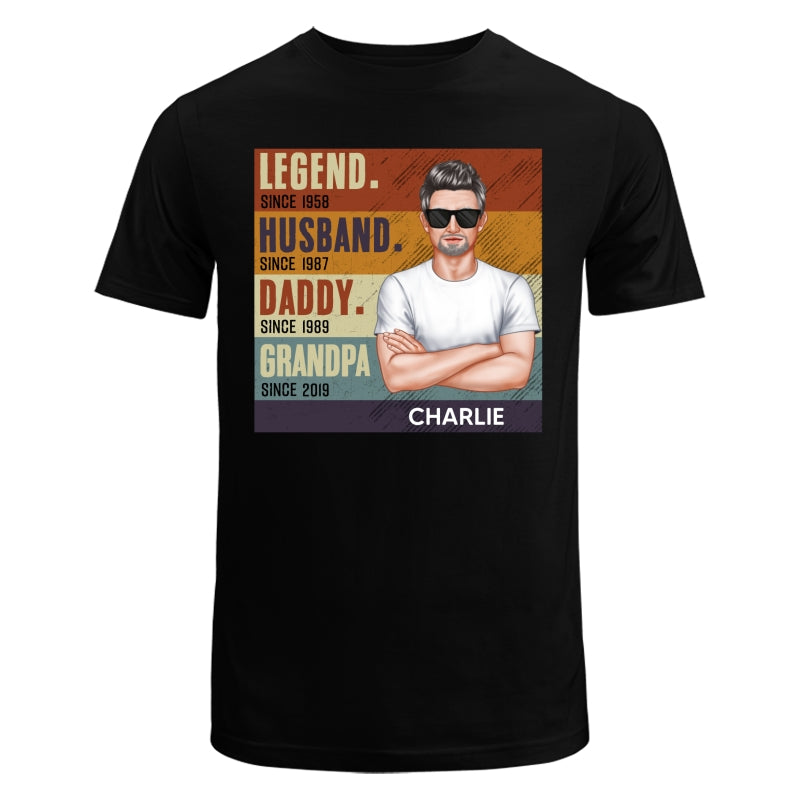 Dad Grandpa Crossed Arm Legend Retro Personalized Shirt