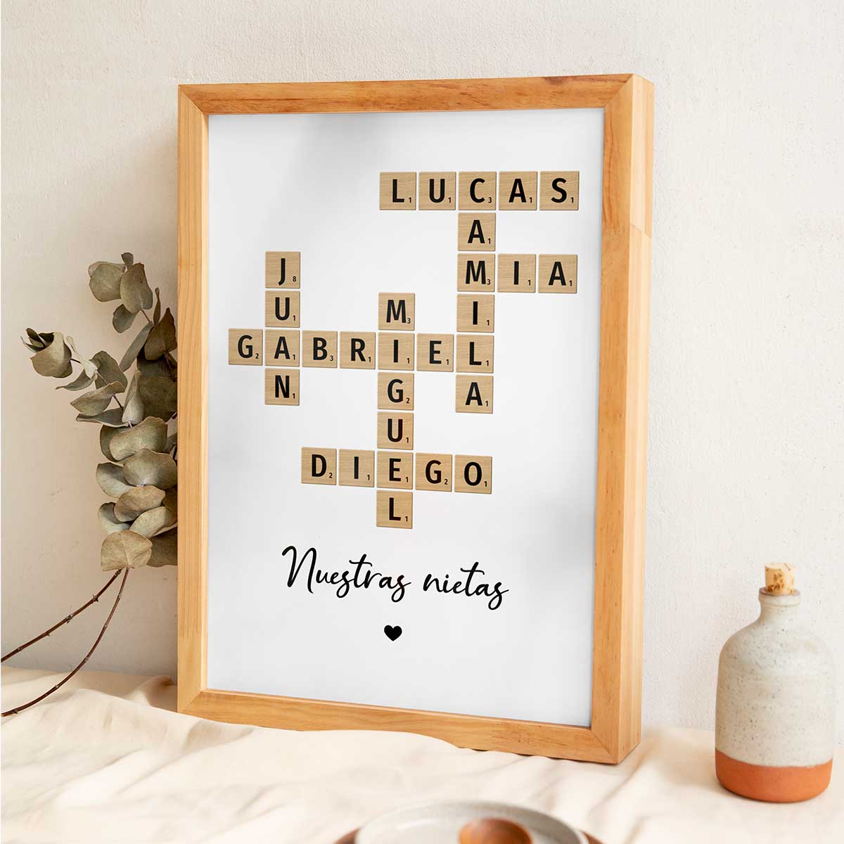 Arte de Crucigrama Familiar - Creado en un Momento, Atesorado para Siempre Póster Personalizado