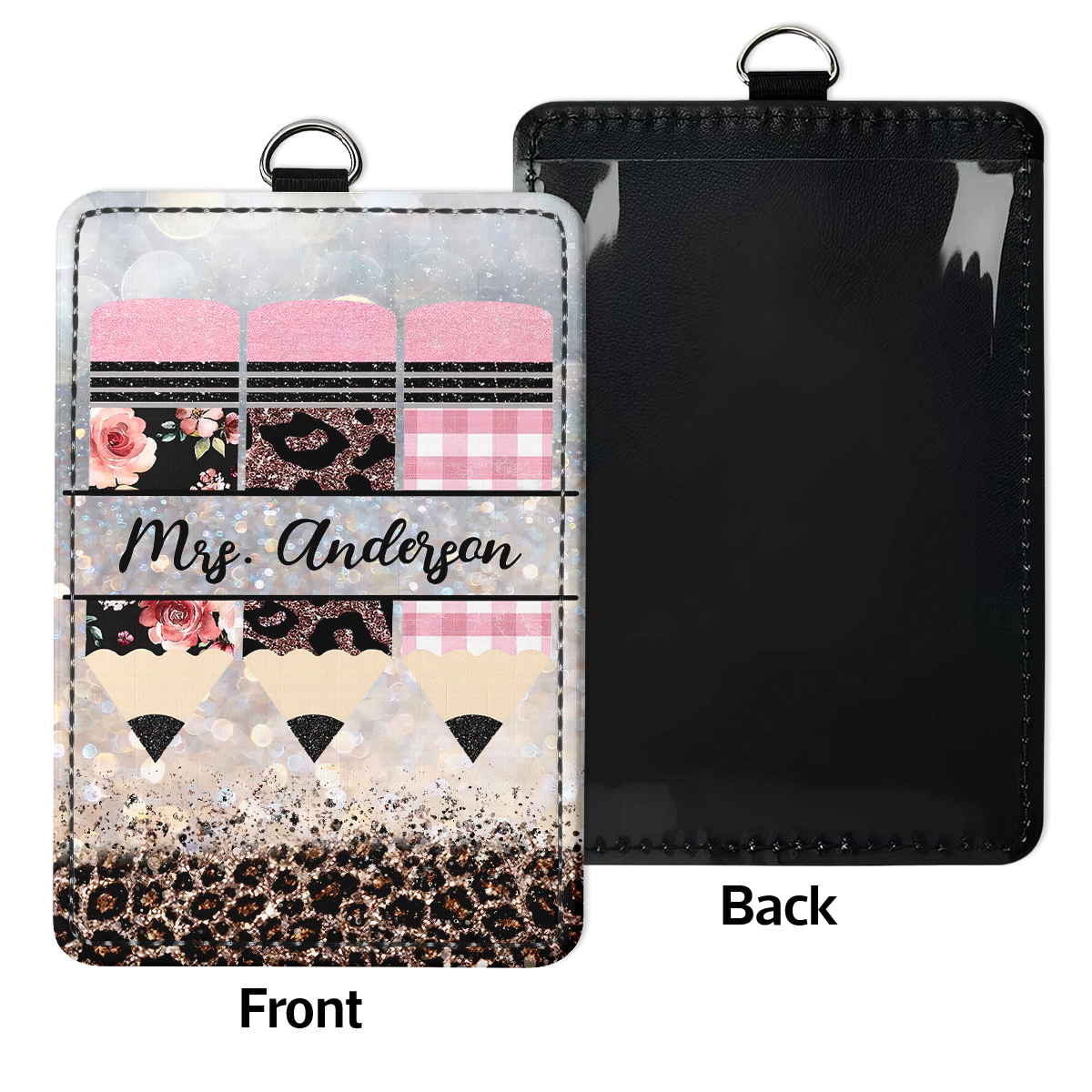 Teacher Custom Name Personalized ID Badge Holder, Back To School Gift