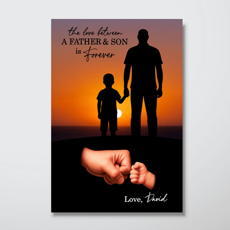 The Love Between a Father and His Daughter Son is Forever Personalized Poster, Father's Day Gift for Dad