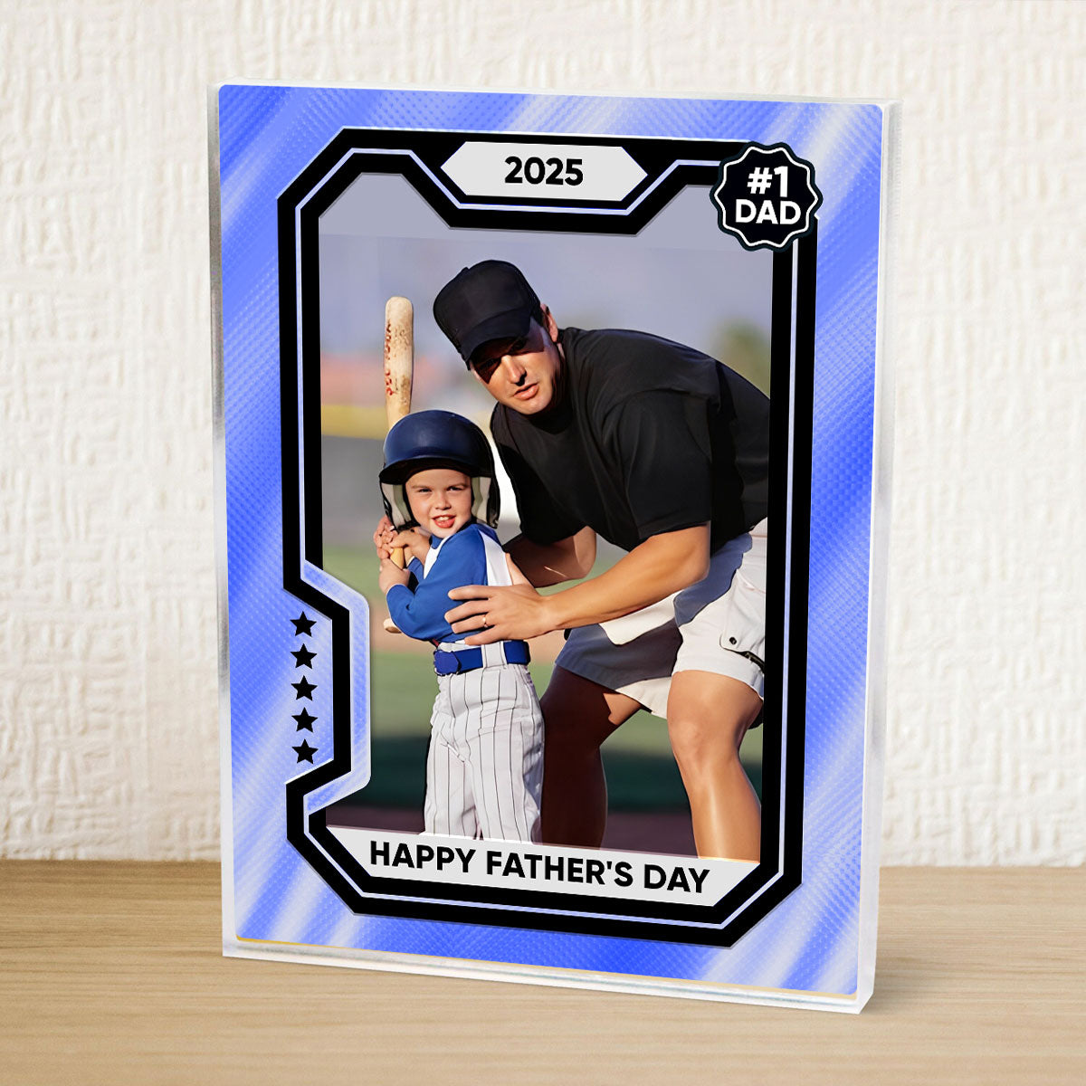 Premium Baseball Card Personalized Acrylic Block Plaque, Father's Day Gift for Dads, Gift for Husband