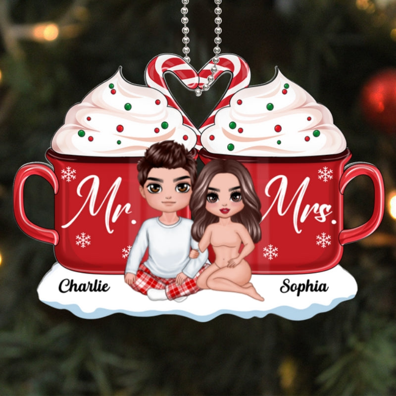 Hot Cocoa Cozy Christmas Gift For Couple Personalized Acrylic Ornament
