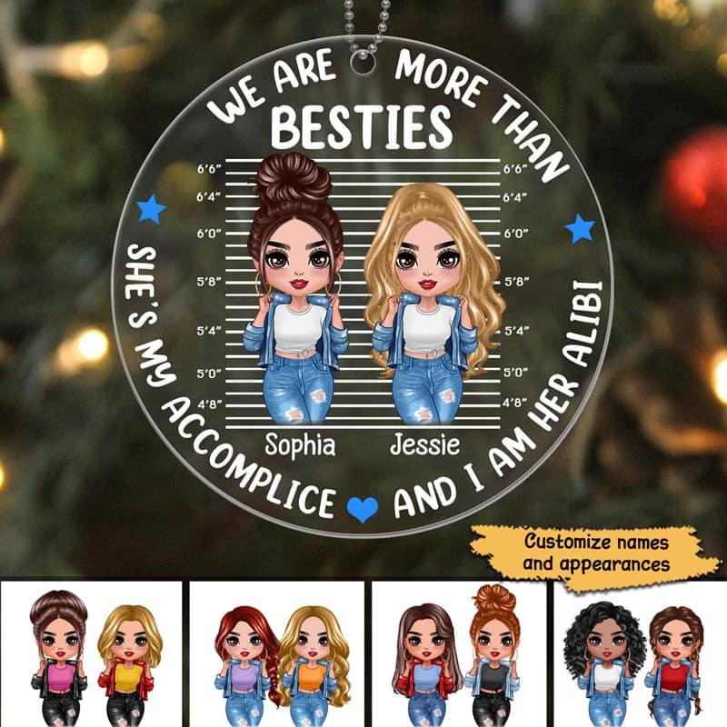 Cool Doll Besties Accomplice Alibi Personalized Acrylic Ornament