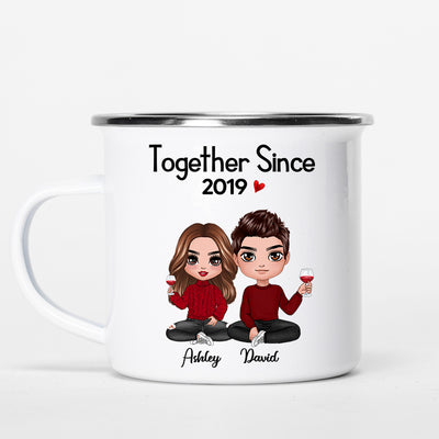 Doll Couple Sitting Gift For Him Gift For Her Personalized Campfire Mug