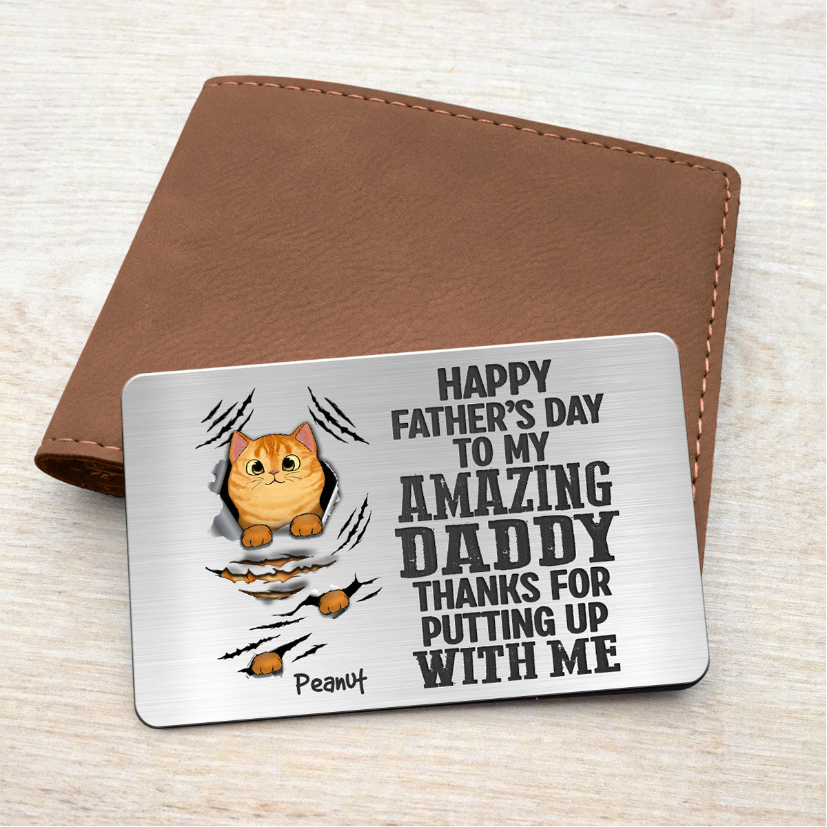 Thanks For Putting Up With Scratching Cats Personalized Metal Wallet Card