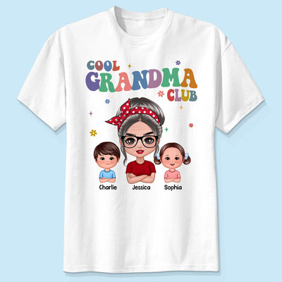 Cool Grandma Club Grandma And Grandkids Personalized Shirt