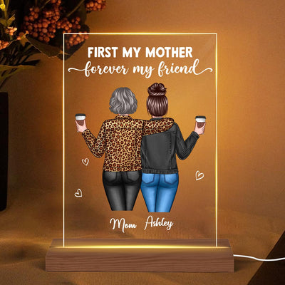 First Mother Forever Friends Back View Women Personalized Acrylic LED Night Light