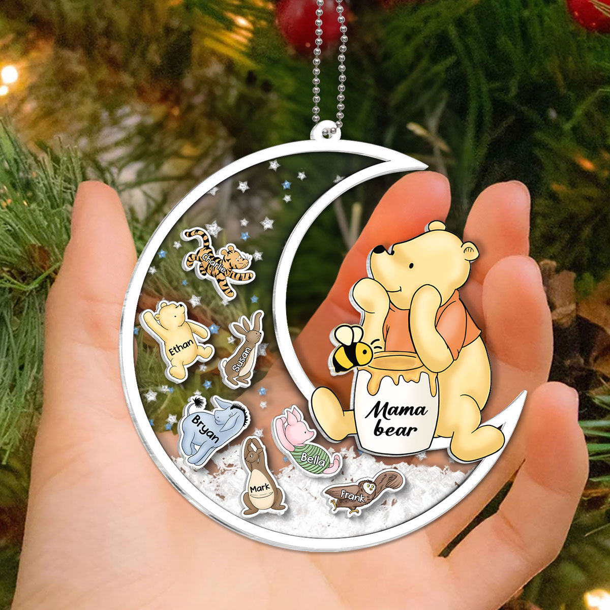 Mama Bear Grandma Bear Cute Character Personalized Shaker Ornament, Christmas Gift For Grandma, Granddaughter, Grandson