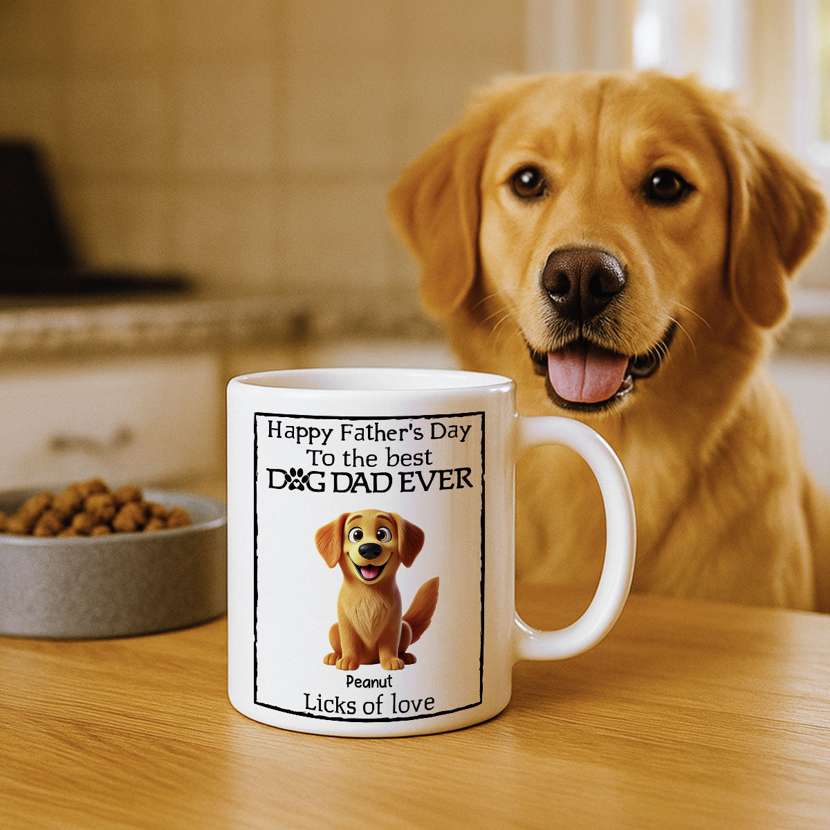 Happy Father's Day Best Dog Dad Cartoon Funny Style Dogs Personalized Mug