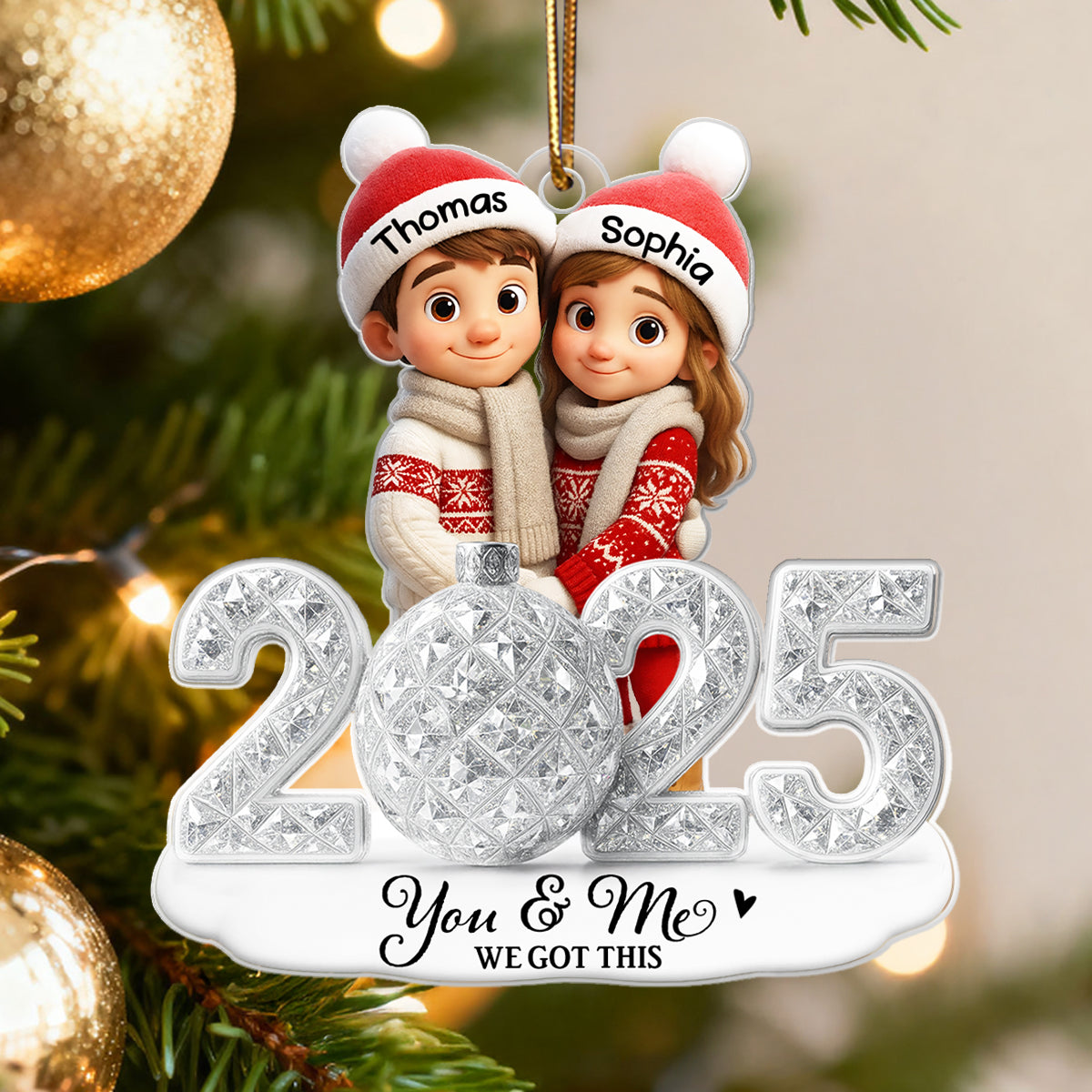 Couple We Got This 3D Crystal Effect - Personalized Acrylic Ornament - Christmas Gift for him, Gift for her